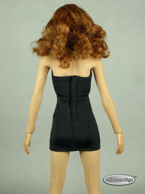 Pop Toys 1/6 Scale Female Black V-Neck Sheath Mini Dress
